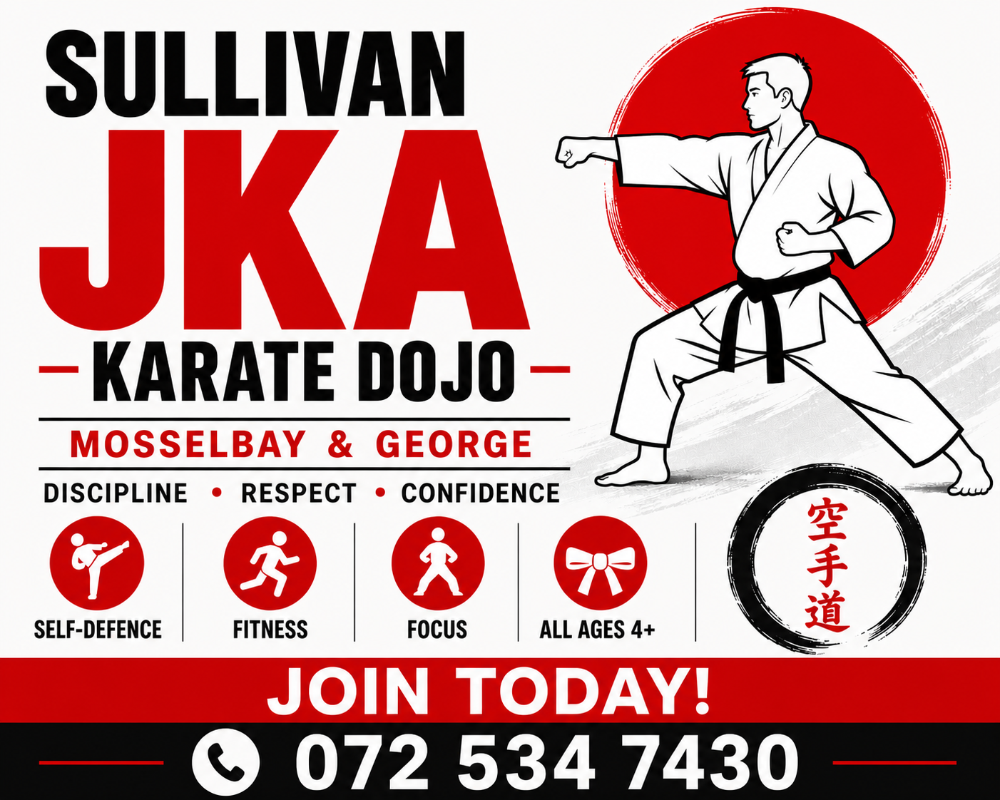 Karate students training