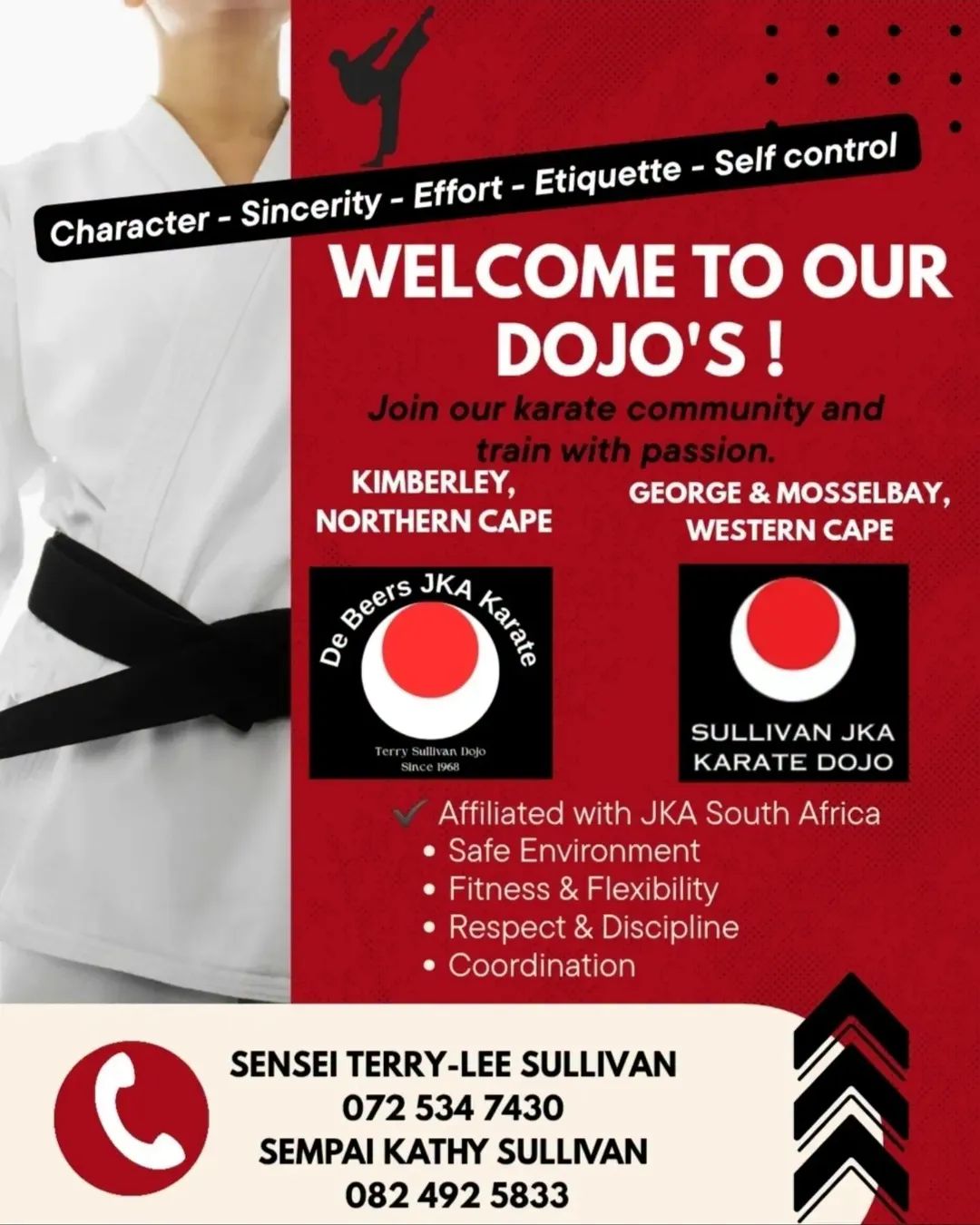 JKA Karate students training